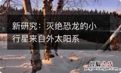 新研究：灭绝恐龙的小行星来自外太阳系