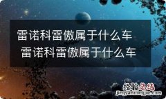 雷诺科雷傲属于什么车 雷诺科雷傲属于什么车型