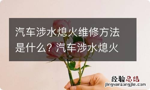 汽车涉水熄火维修方法是什么? 汽车涉水熄火维修方法是什么意思