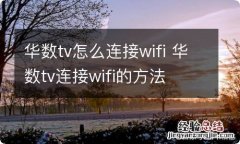 华数tv怎么连接wifi 华数tv连接wifi的方法