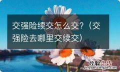 交强险去哪里交续交 交强险续交怎么交?