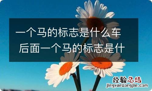 一个马的标志是什么车 后面一个马的标志是什么车