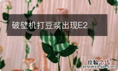 破壁机打豆浆出现E2