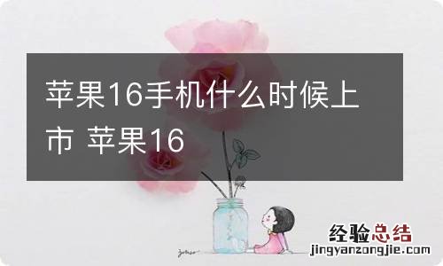 苹果16手机什么时候上市 苹果16