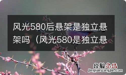 风光580是独立悬挂吗 风光580后悬架是独立悬架吗