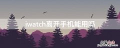 iwatch离开手机能用吗