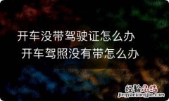 开车没带驾驶证怎么办 开车驾照没有带怎么办