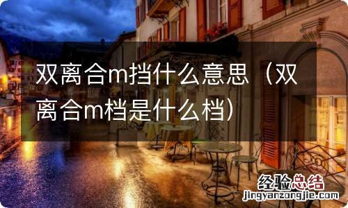 双离合m档是什么档 双离合m挡什么意思