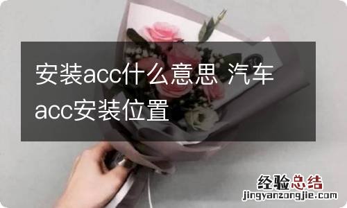 安装acc什么意思 汽车acc安装位置