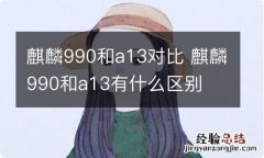 麒麟990和a13对比 麒麟990和a13有什么区别