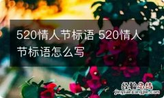 520情人节标语 520情人节标语怎么写