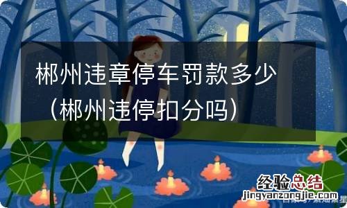 郴州违停扣分吗 郴州违章停车罚款多少