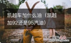 凯越加92还是95汽油 凯越车加什么油