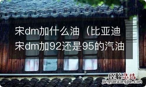 比亚迪宋dm加92还是95的汽油合适 宋dm加什么油