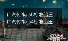 广汽传祺gs5标准胎压 广汽传祺gs4标准胎压