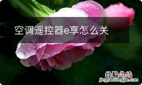 空调遥控器e享怎么关