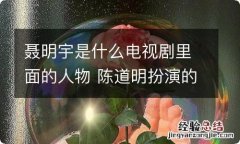 聂明宇是什么电视剧里面的人物 陈道明扮演的聂明宇是什么电视剧