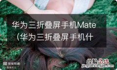 华为三折叠屏手机什么时候上市 华为三折叠屏手机Mate