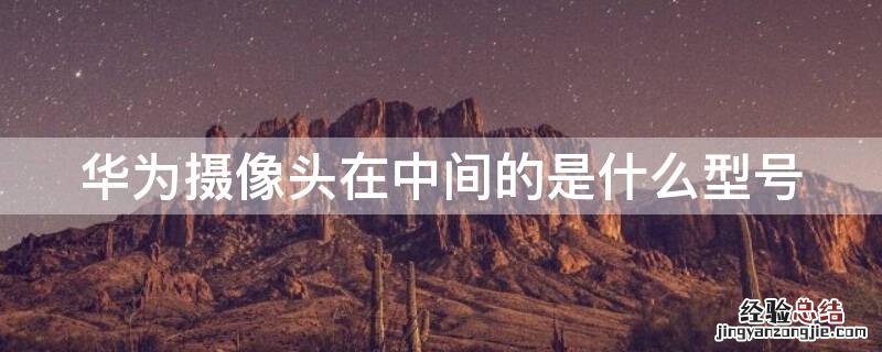 华为摄像头在中间的是什么型号