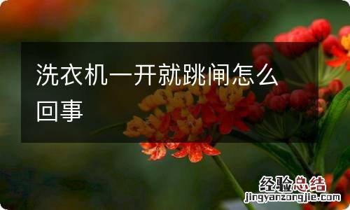 洗衣机一开就跳闸怎么回事