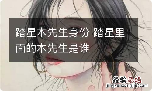 踏星木先生身份 踏星里面的木先生是谁