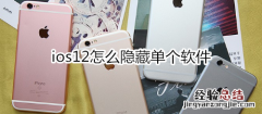 ios12怎么隐藏单个软件