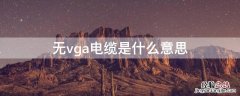 无vga电缆是什么意思