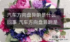 汽车方向盘异响是什么回事 汽车方向盘异响是什么回事怎么解决