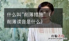 削薄读音是什么 什么叫“削薄措施”