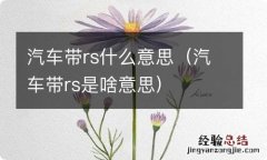 汽车带rs是啥意思 汽车带rs什么意思