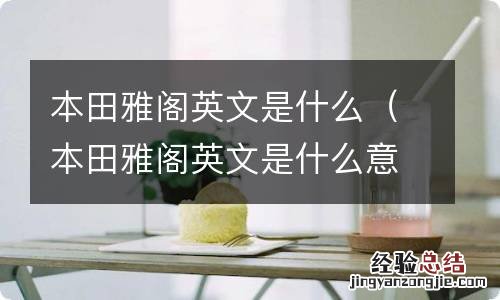 本田雅阁英文是什么意思啊 本田雅阁英文是什么