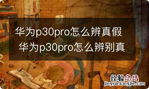 华为p30pro怎么辨真假 华为p30pro怎么辨别真假