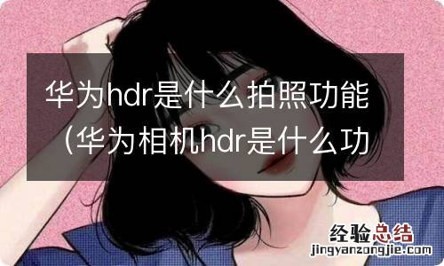 华为相机hdr是什么功能 华为hdr是什么拍照功能