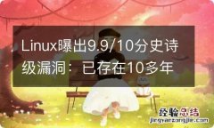 Linux曝出9.9/10分史诗级漏洞：已存在10多年