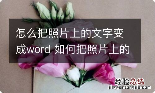 怎么把照片上的文字变成word 如何把照片上的文字变成word