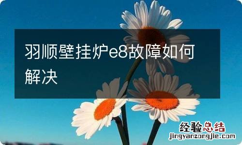 羽顺壁挂炉e8故障如何解决