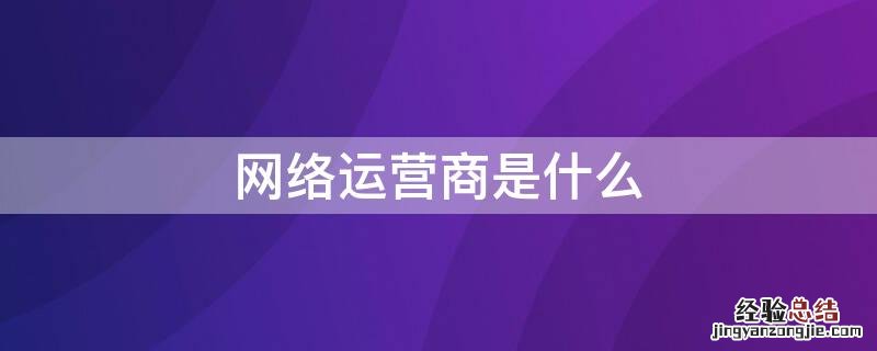 网络运营商是什么