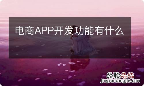 电商APP开发功能有什么