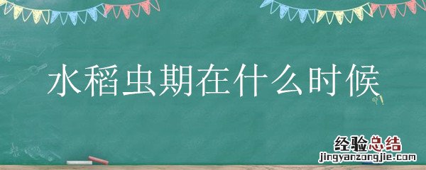 水稻虫期是什么时候 水稻虫期在什么时候