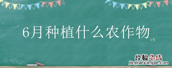 6月种植什么农作物 河南6月种植什么农作物