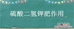 磷酸二氢钾肥料 硫酸二氢钾肥作用