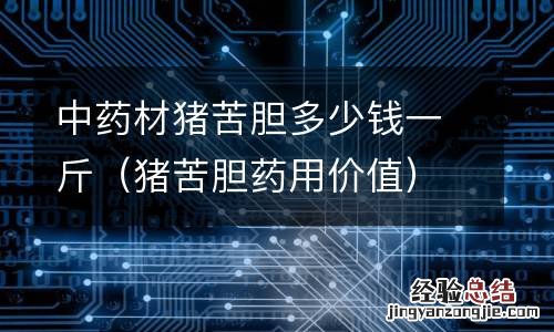 猪苦胆药用价值 中药材猪苦胆多少钱一斤