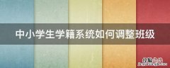 中小学生学籍系统如何调整班级信息 中小学生学籍系统如何调整班级