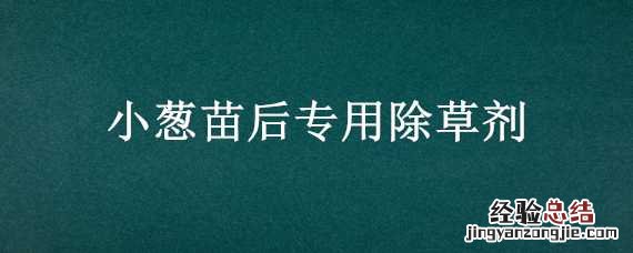 小葱苗能打除草剂吗 小葱苗后专用除草剂