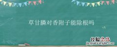 草甘膦对香附子能除根吗 草甘膦能杀死香附子的根吗