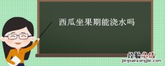 西瓜坐果后几天浇一次水 西瓜坐果期能浇水吗