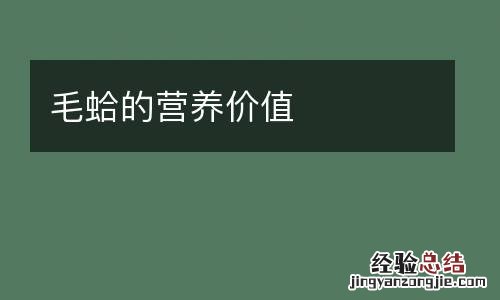 毛蛤的营养价值