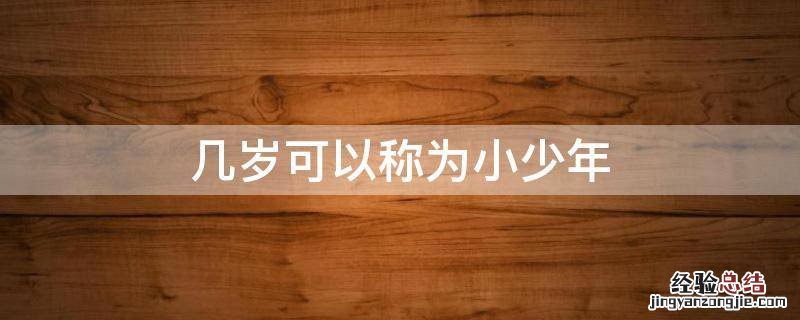 几岁孩子可以称为少年 几岁可以称为小少年