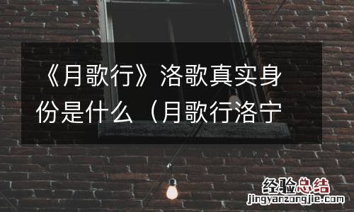月歌行洛宁喜欢谁 《月歌行》洛歌真实身份是什么