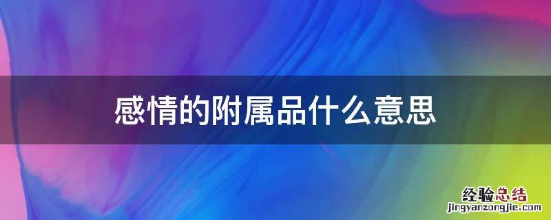 感情的附属品什么意思 爱情是附属品吗